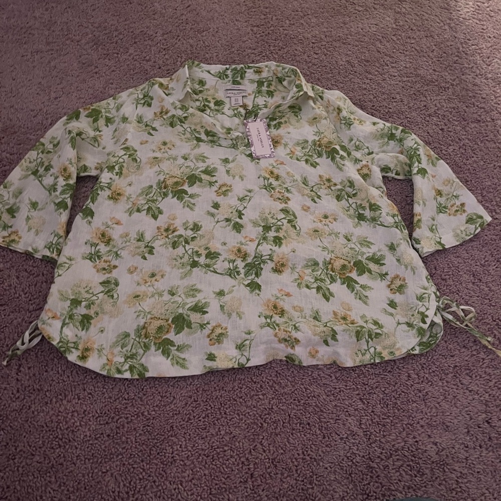 NWT Laura Ashley Linen Blouse